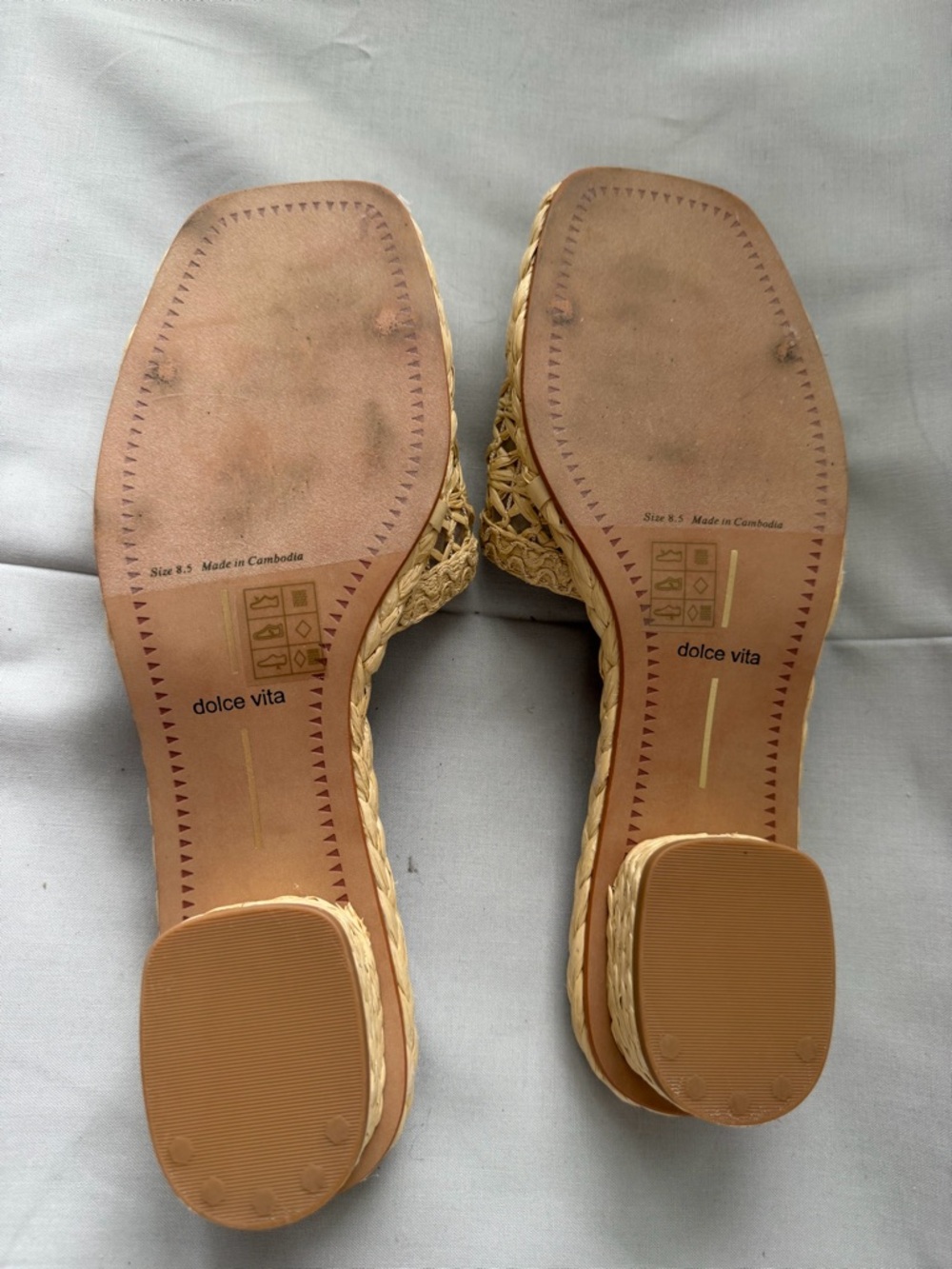 Dolce Vita dixi raffia Beige Woven Slide Mules (shoes B 0204) - Picture 5 of 7